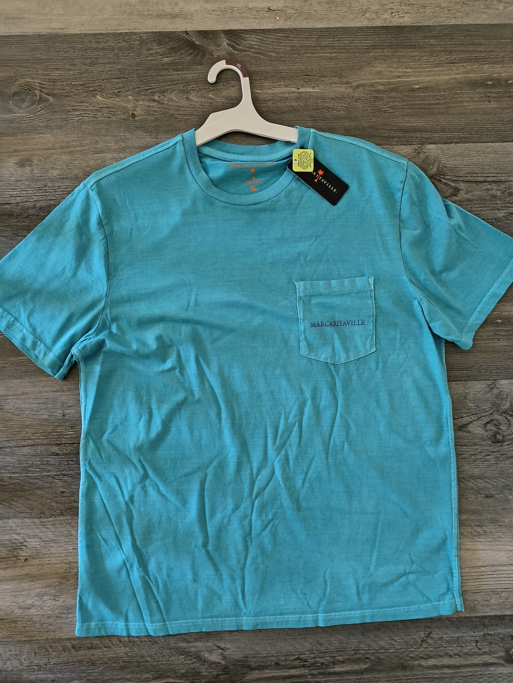 Margaritaville Men's Teal Pocket T-Shirt
